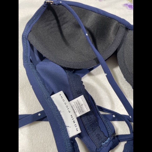 NWD $114 Robin Piccone Jennie Twist Bikini Top‎ in Navy [ SZ Small ] - Picture 12 of 12
